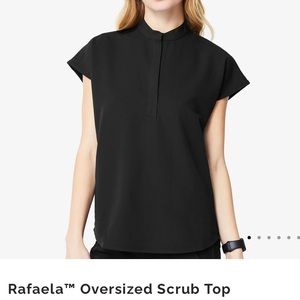 FIGS Rafaela Scrub Top in Black  Size Large